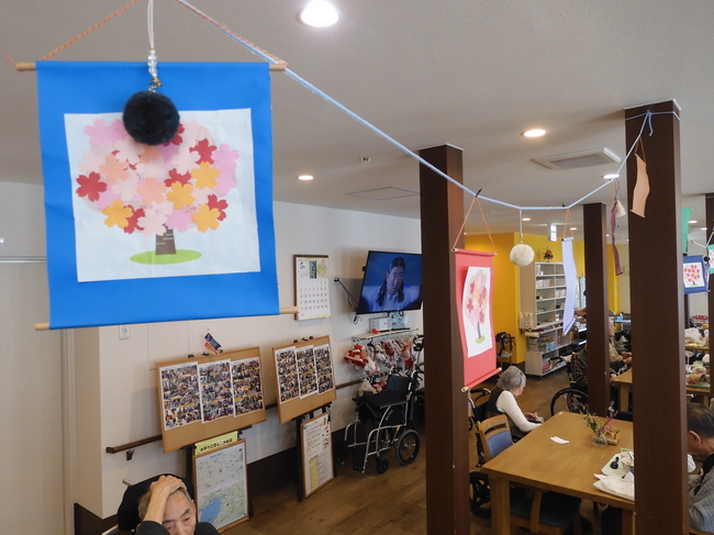 創る貝･･･桜の”のれん”を作りました